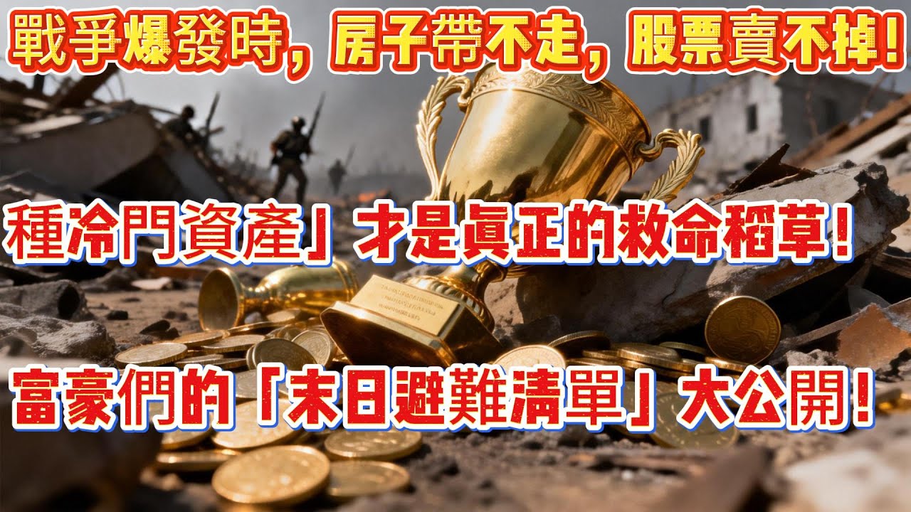 戰爭爆發時，房子帶不走，股票賣不掉！除了黃金，這「4種冷門資產」才是真正的救命稻草！富豪們的「末日避
