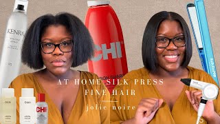 At Home Silk Press- Fine Hair | Salon Results | Jolie Noire #silkpress #naturalhair #beauty