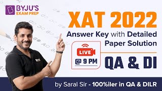 XAT 2022 Answer Key | QA & DI | Detailed XAT 2022 Question Paper with Solution | BYJU'S Exam Prep
