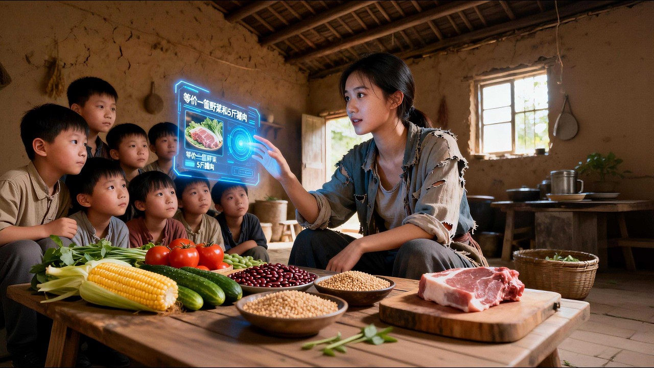 美女總裁意外穿越成惡毒後媽，災荒年全家只剩下一筐野菜充飢，豈料下一秒竟覺醒兌換系統，野菜也能換肉吃，帶著全村逆襲！#男頻 #短劇 #窮小子 #女總裁 #逆襲