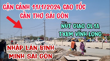Cận cảnh cao tốc cầu chà và lớn TXBM vĩnh long nút giao QL1A, lối nhập làn Bình Minh SG