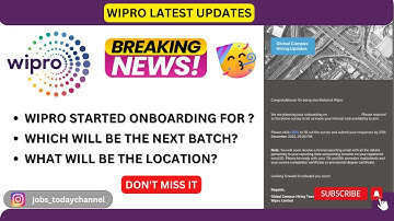 WIPRO ELITE ONBOARDING | SURVEY MAIL |  TRAINING | LOCATION | 30 DEC 2022 |