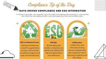 Compliance Tip of the Day: Data – Driven Compliance and ESG