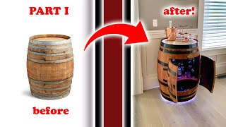 96+ Hr Wine Barrel Bar Build  DIY  Part 1