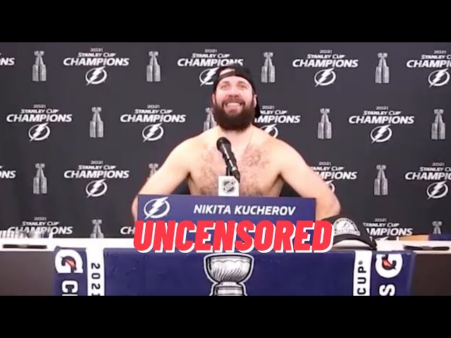 Nikita Kucherov's post-Stanley Cup press conference was a beer