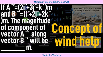 If A=(2i ̂+3j ̂-k ̂ )m and B=(i ̂+2j ̂+2k ̂ )m. Themagnitude of component of vector A along vector B