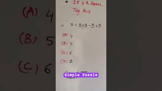 If You Are Genius, Try This and Comment The Answer #maths #shorts #viralvideo #love