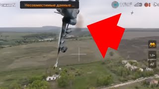 Extremly Close Collision Between Russian Su-25 And Ukrainian Drone