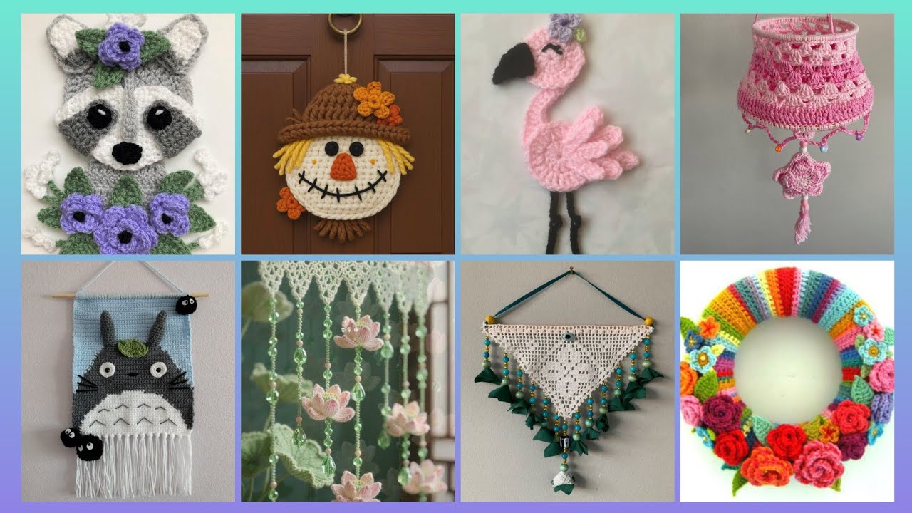 Charming different types of color scheme of crochet pattern of decorations wall hangingideas designs