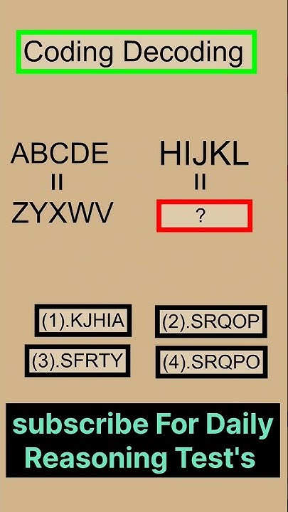 Coding-decoding | Reasoning Basic | trick | Letter-coding | opposite ...