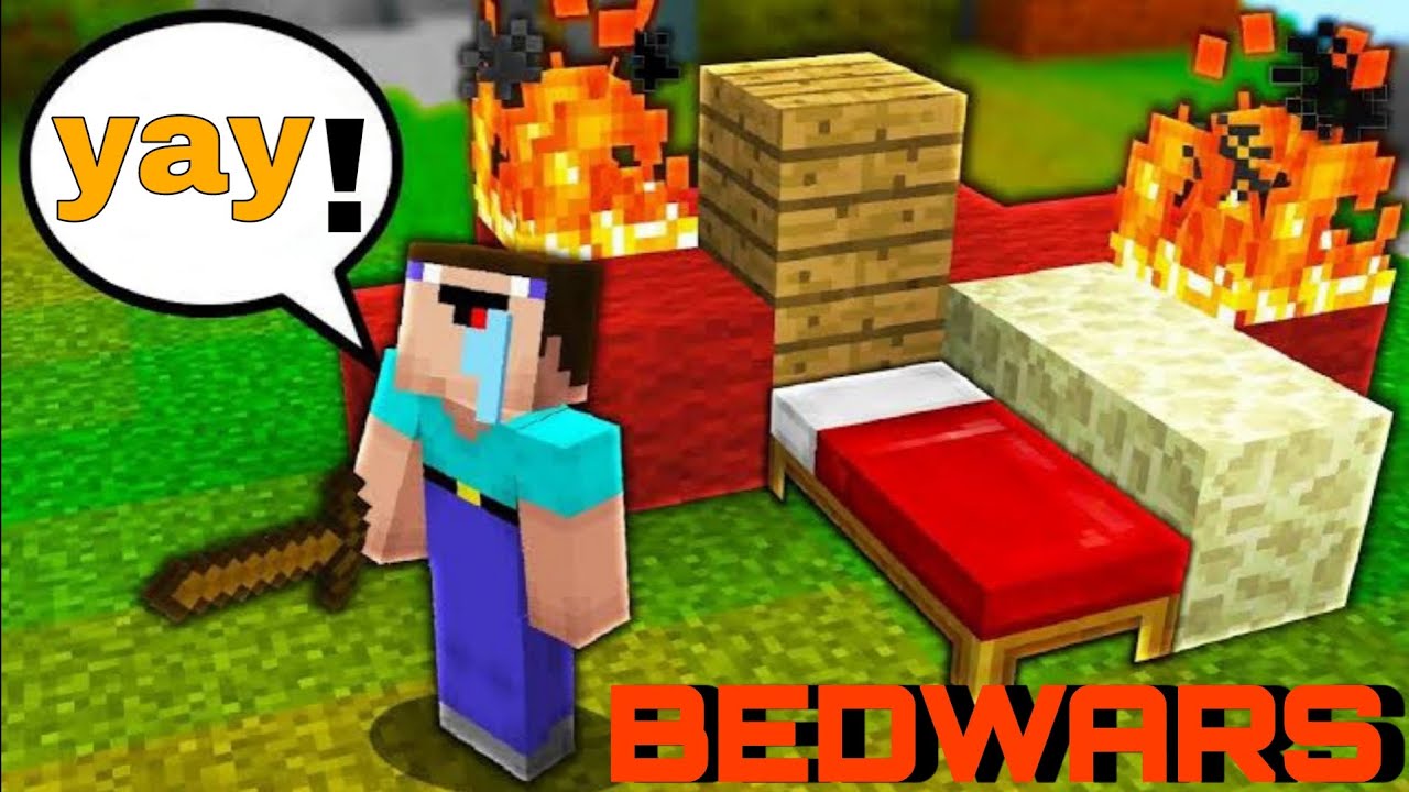 The noob gets the easiest win ever in Minecraft bedwars - YouTube