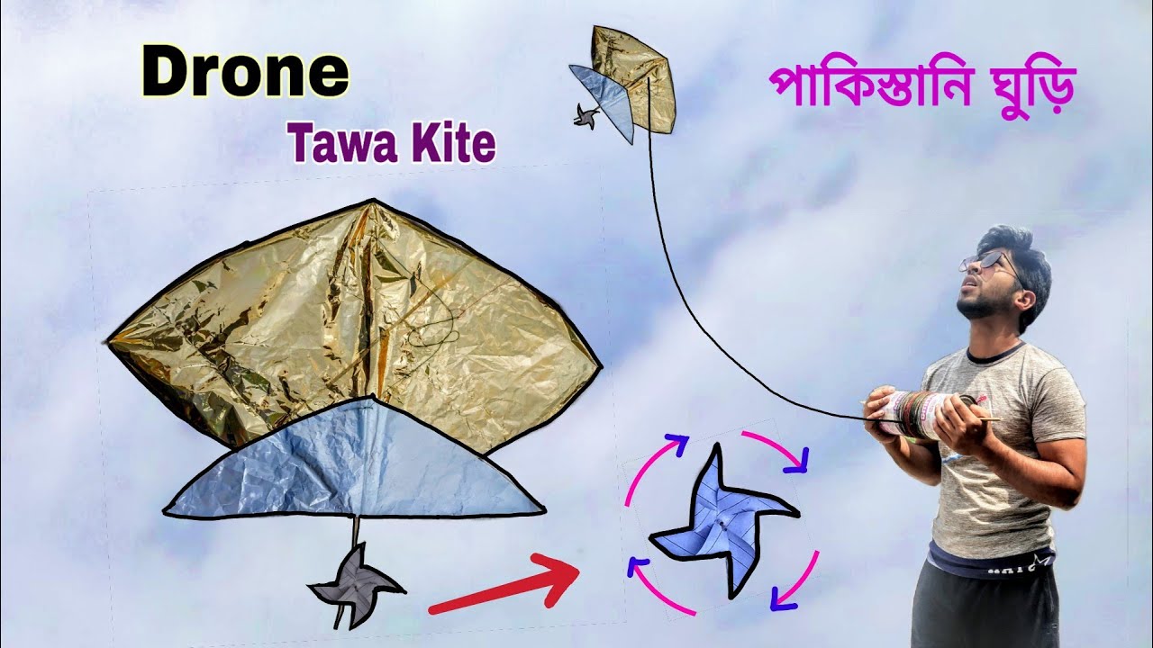 Drone Tawa Kite ফ্যান ঘুড়ি Fancy Kite Pakistani Kite YouTube