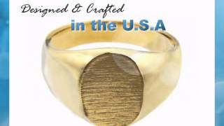 Men's Gold Signet Rings - The Brad Solid Gold Signet Ring - Factorydirectjewelry.com