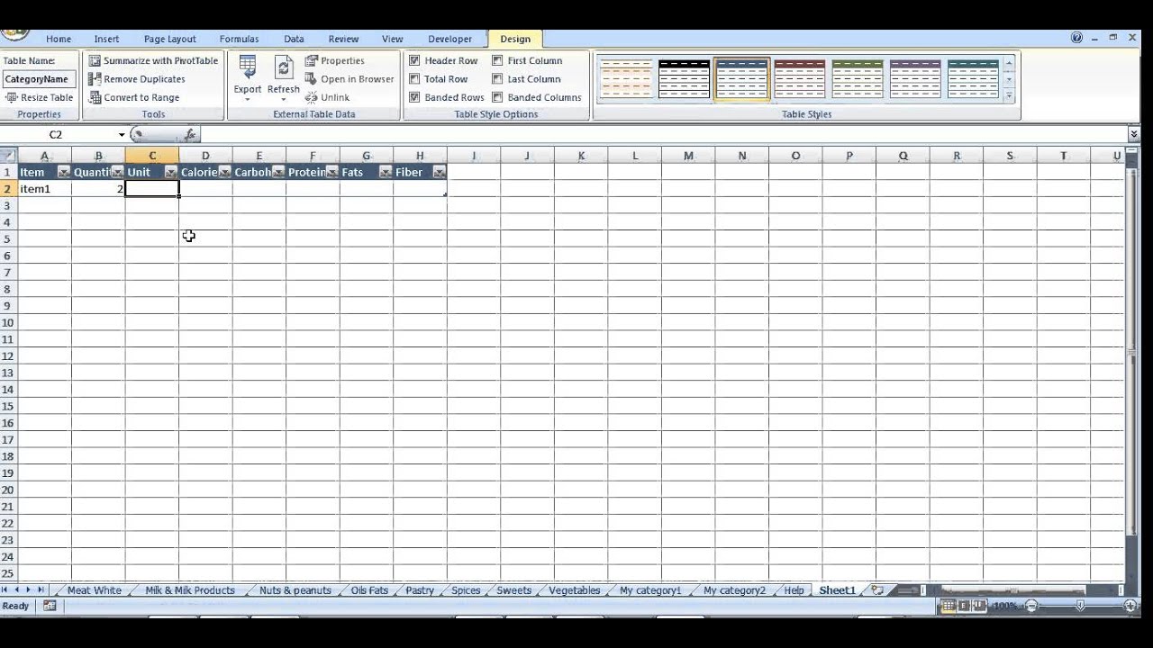 Keep Track Of Calories Chart