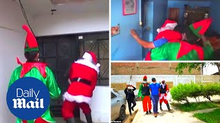 Santa and elf bust 'drug den' in undercover police raid
