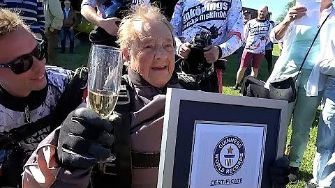 103-year-old skydiver Ruth Larsson sets new Guinne...