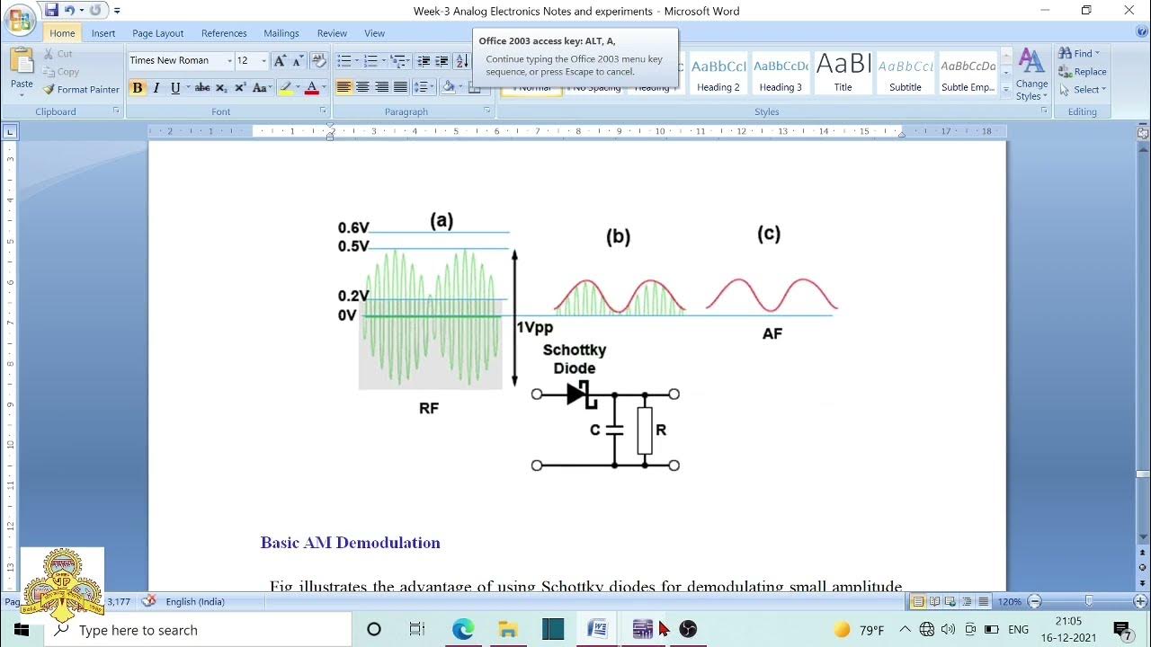 Schottky diode used in AM Demodulation in Multisim YouTube
