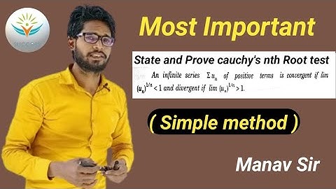 State and prove Cauchy nth root test | Root test | convergence and divergence of infinite series