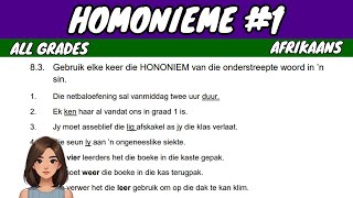 Homonieme #1 | Afrikaans FAL