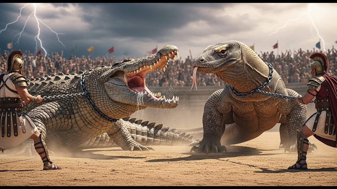 Crocodile vs Komodo Dragon FIGHT! Epic Colosseum FIGHT! Brutal Death FIGHT!