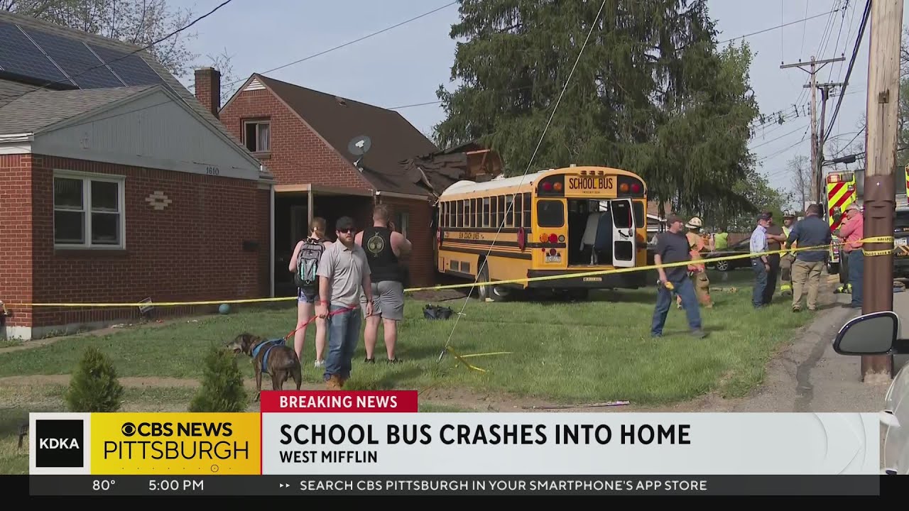 No students on board after school bus crashes into West Mifflin home ...
