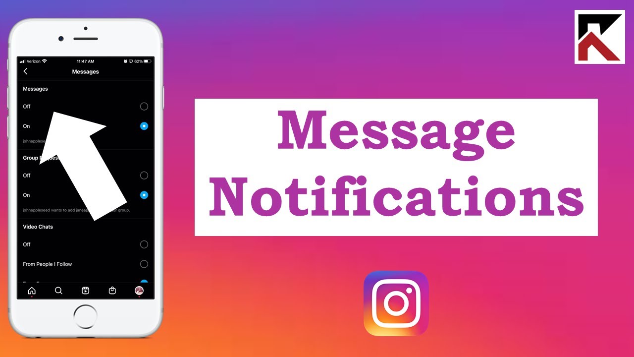How To Turn Off Message Notifications Instagram App YouTube