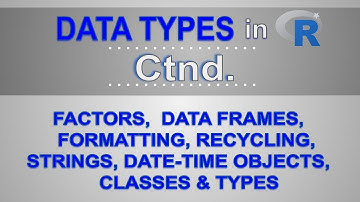 R BOOTCAMP DATA TYPES IN R PROGRAMMING (Factors, Strings, Data Frames, Dates) R Statistics Part 2/9