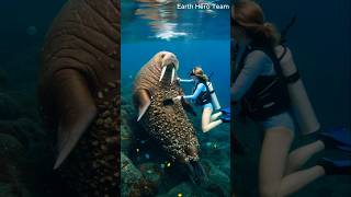 Arctic Miracle: Diver Removes Massive Barnacles from Suffering Walrus #SeaRescue #naturedocumentary