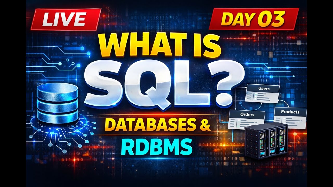 LIVE SQL Day 03 — WHAT IS SQL, DATABASE, RDBMS? | Learning Live From ...