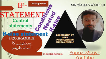CSC-121 (201) Lecture 02 Part-2 | Nested If-else| If-else | Programming fundamentals | For Beginners