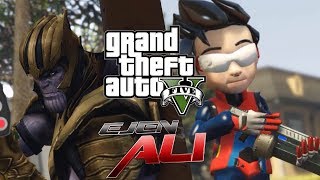 EJEN ALI vs THANOS Epic Gunfight Battle! GTA V