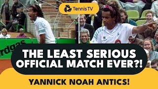 The Least Serious Official Tennis Match Ever Yannick Noah Vs Magnus Larsson At Hamburg 1991