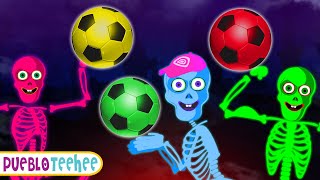 Pueblo Teehee | Esqueleto Juega Futbol Y Mete Goles Con Balones De Colores