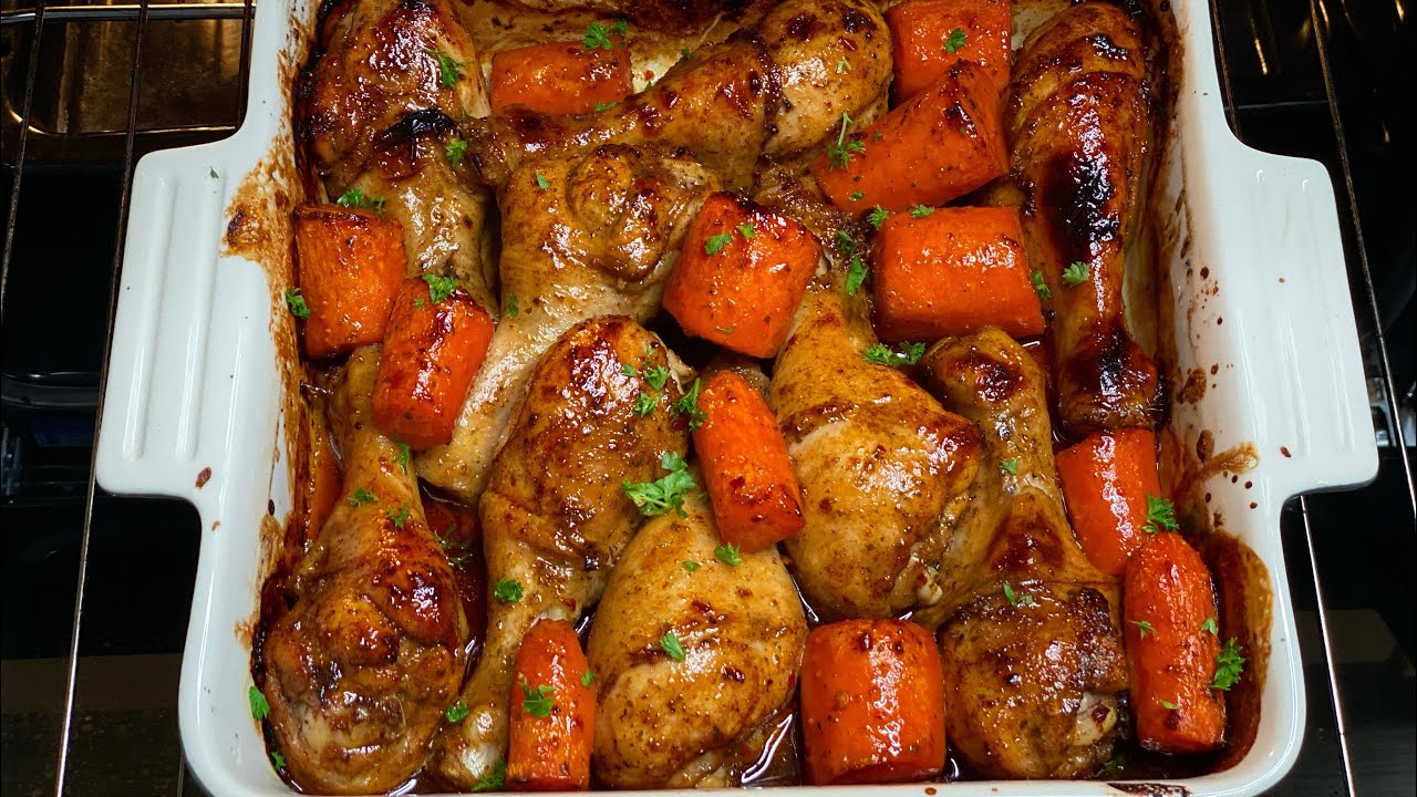 Простая и вкусная запечённая курица || Курица в медовом соусе