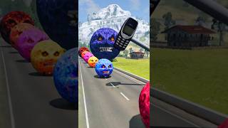 Big &amp; Small Moon Cars vs Giant Nokia Hammer #77 - BeamNG.Drive