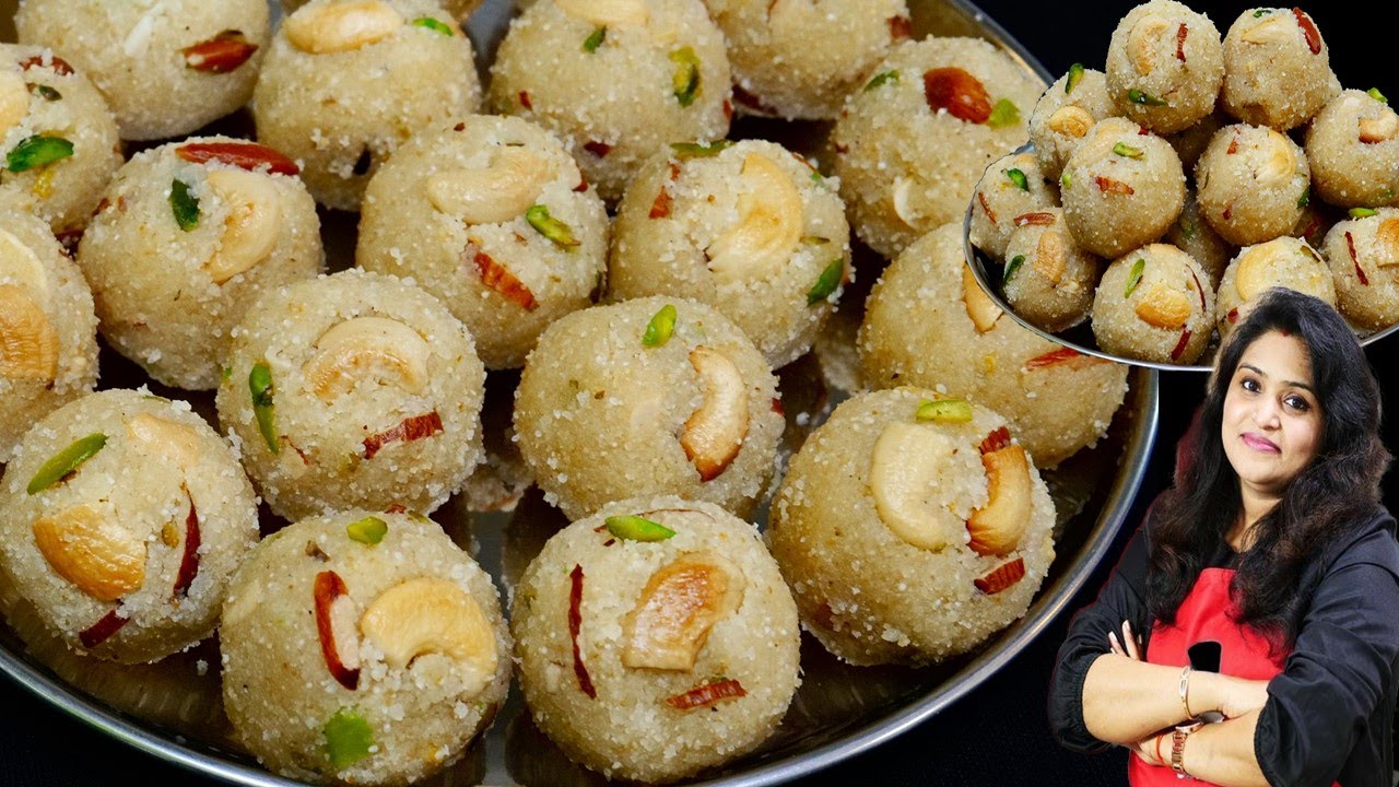 बस 2 चमच्च घी- बिलकुल नए तरीके से- न मावा न चाशनी-सूजी केआसन दानेदार लड्डू| Perfect Sooji Rava Laddu