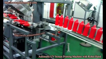 Automatic UV Screen Printing Machine with Robot Hand for Glass Bottles
