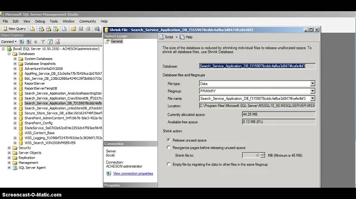 Shrink A SQL Server Log File