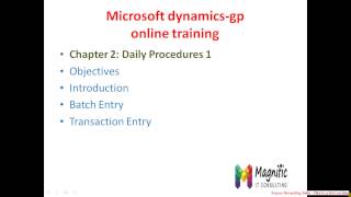 Microsoft dynamics gp online training