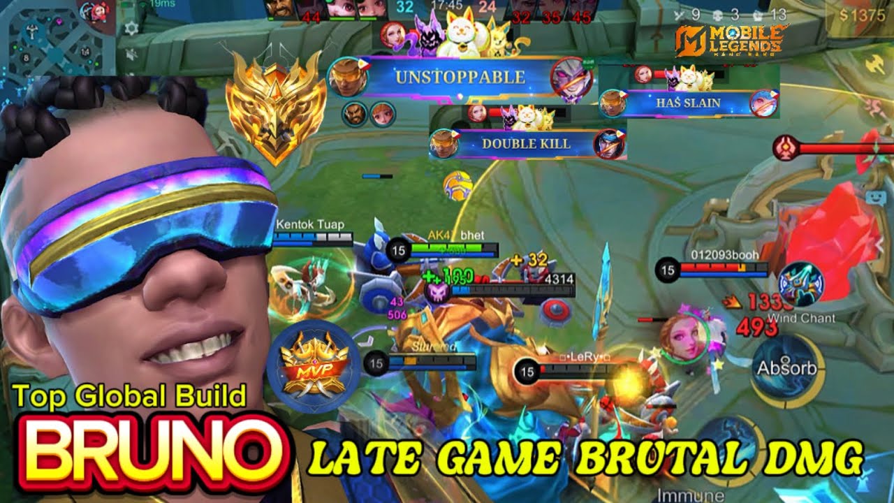 BRUNO Late Game!!! Best build in Emblem 2025 / Top Global Build / Game Play MLBB..