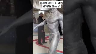 LIL NAS X outfit show off at the metgala 2023 #lilnasx #lilnas #fy #fypシ #vlog #music #metgala #2023