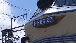 【ニーナ牽引3064レ】JR貨物 EF66 27号機+コキ4B 吹A6仕業[3064レ] 東京タ行 川崎新町〜八丁畷間通過！