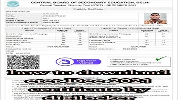 How To Download CTET Certificate Dec 2021 | CTET Ka Certificate Digilocker Se Kaise Download Karein.