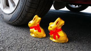 Crushing Crunchy & Soft Things by Car! - EXPERIMENT Chocolate Bunnies vs Car by Galaxy Experiments 11,819 views 3 years ago 1 minute, 20 seconds