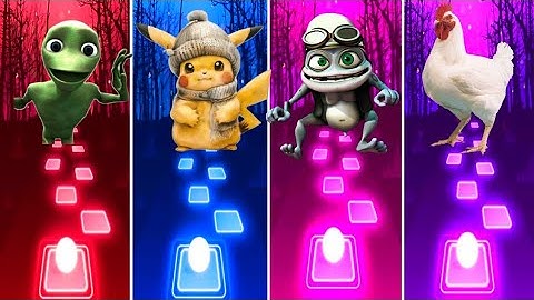 Chicken Song Vs Crazy Frog Vs Pikachu Vs Alien Dance | Tiles Hop EDM Rush