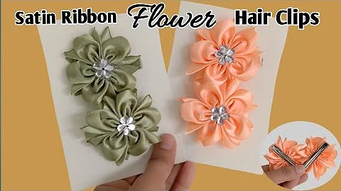 EASY SATIN RIBBON FLOWER HAIR CLIP / DIY HAIR CLIPS FOR SMALL BUSINESS