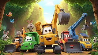 Construction Trucks Rebuild A Forest To Save The Animals Adventure Diggers Educational Cartoons