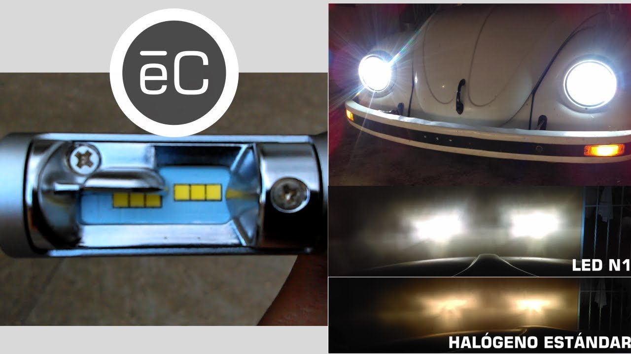 Probando el kit LED H4 GOBOX N1 4000 Lumens VW SEDAN VOCHO YouTube