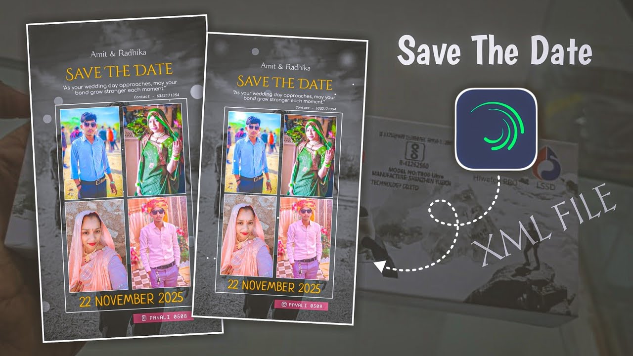 Save The Date 📅 Marriage Date Video Editing Alight Motion XML File | KK Raja Edit's