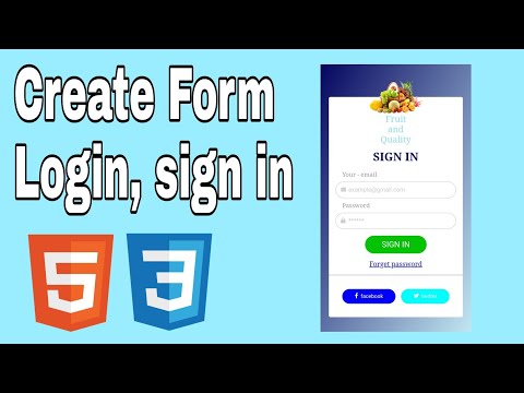 Build Form Login & sign | Html, Css | نموذج تسجيل الدخول